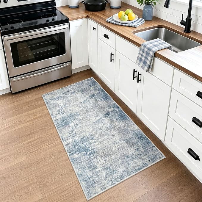 Abstract Runner Rug 2x4 Ft Entryway Rugs Washable Door Mat Indoor Entrance - Image 2