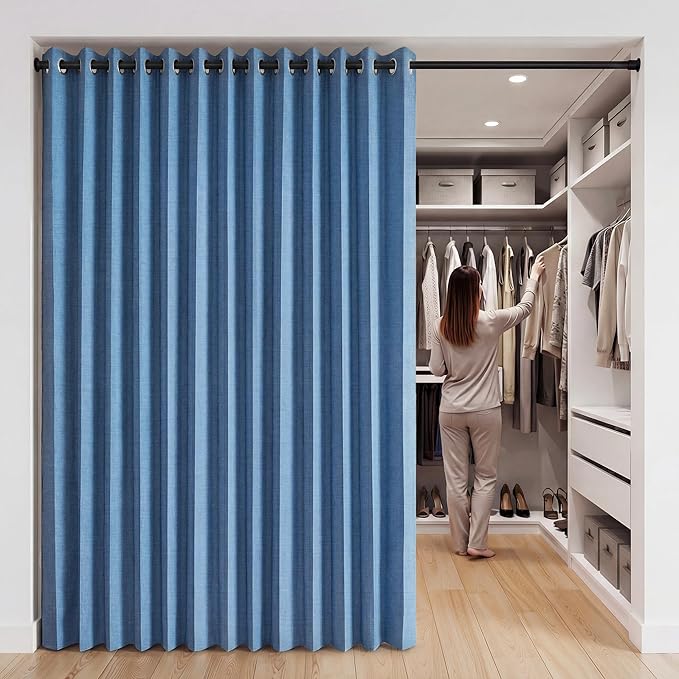 RYB HOME Accordion Style Room Divider Curtains 100% Blackout | Curtain - Image 8