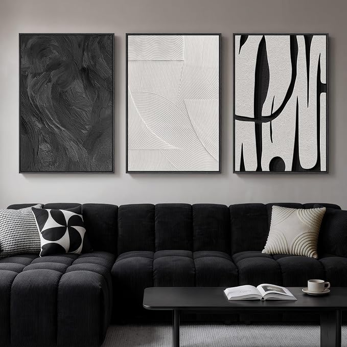 Large Framed Black and White Wall Art by Cuspin