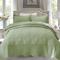 Cmfshape Floral Embroidery Quilt Set, 3 Pieces King Quilt Bedding Set, Classic by cmfshape-quiltset