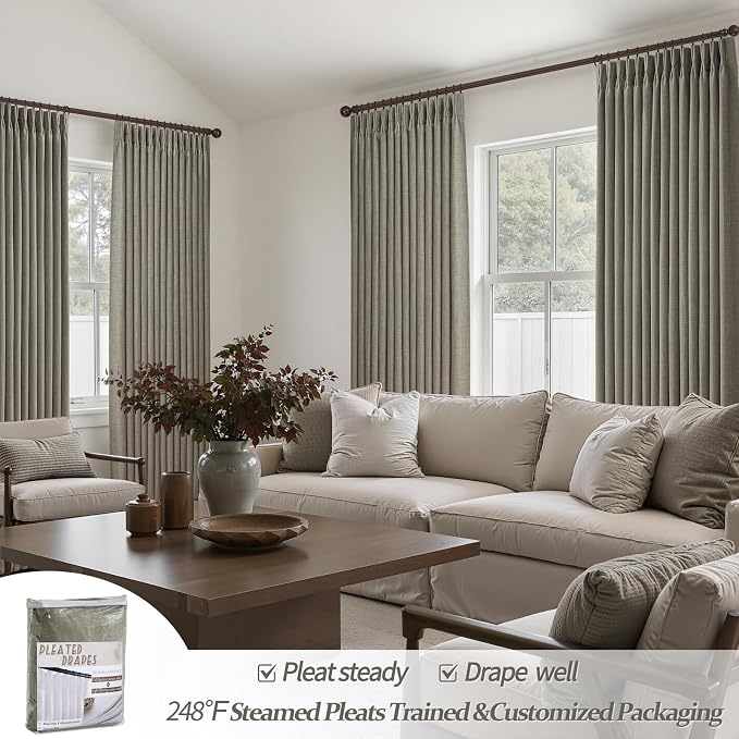 Natural Linen Blackout Patio Sliding Glass Door Curtains 92 Inches Long 2 - Image 6
