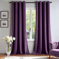 MIULEE Velvet Curtains Purple 52 x 90 Inch Length Set of 2 | Grommet Drapes by MIULEE