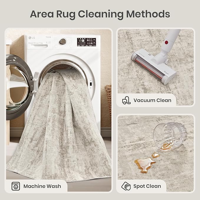 3x5 Rug Non Slip, Abstract Washable Entryway Rug - Image 5