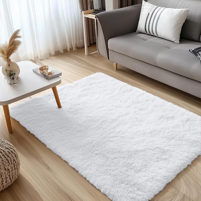 OLANLY 3x4 Machine Washable Accent Rug, Soft Fluffy Shaggy Area Rug - Image 5