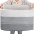 OIAHOMY Blanket Basket Laundry Basket Dog Toy Basket 108L Gradient Grey | Large by MasterofSpaceOptimization