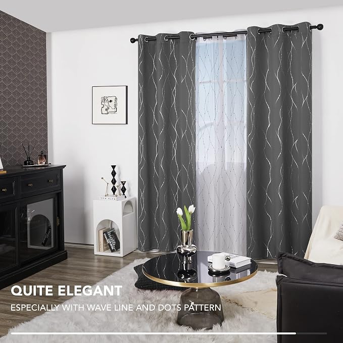 Deconovo Living Room Curtains 95 Inches Long, Thermal Insulated, Room Darkening - Image 6