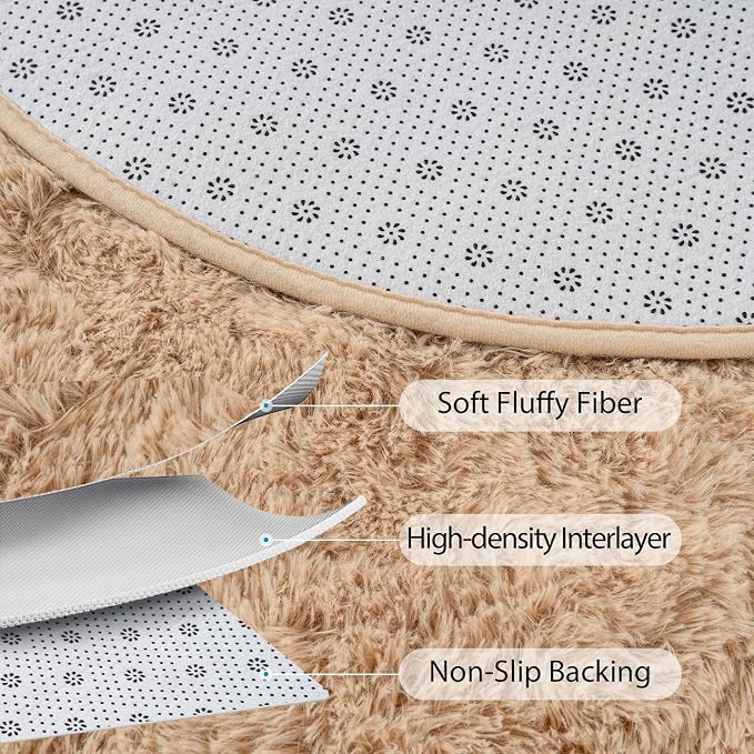 Goideal Fluffy Bedroom Rug, Small Oval Area Rugs, 2.6 x 5.3 Feet - Image 6