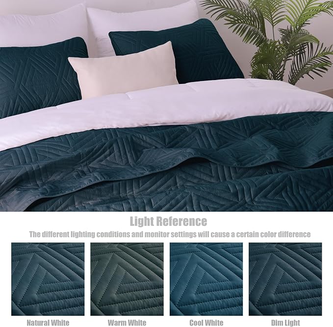 Whale Flotilla Soft Geometric Twin Quilt Set - Image 6