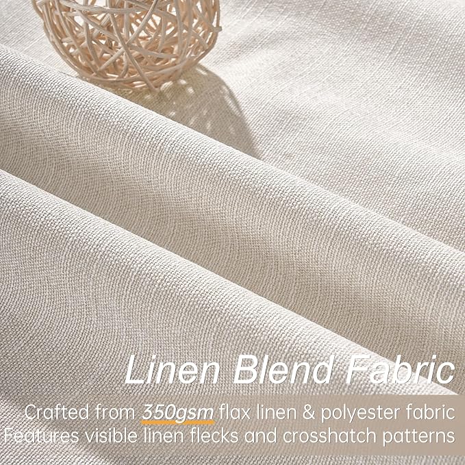 60 Inches Extra Wide Natural Linen Blackout Curtains 84 Inch Length - Image 2