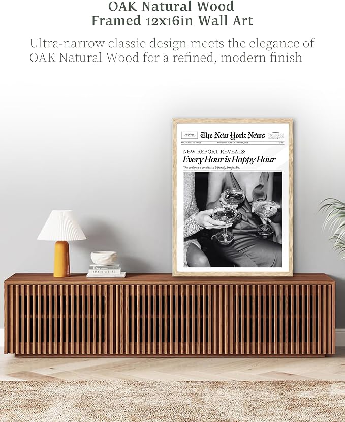 iHery 12x16in Every Hour Is Happy Hour Unframed Newspaper Wall Art | Unframed - Image 5