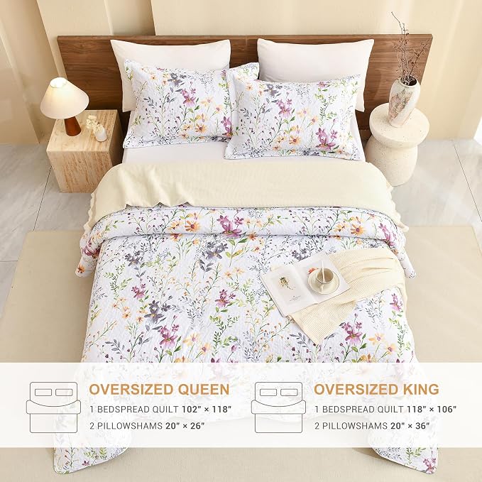 Lady Ann 100% Cotton Quilt Sets Queen, Vintage Coverlet Ultra Soft Bedspread Set - Image 7