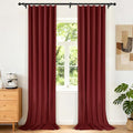 Etherealveil Wine Red Pinch Pleated Blackout Curtains 2 Panels 40"x120" | Back by Etherealveil
