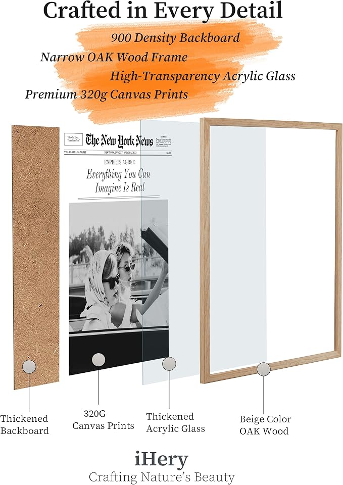 iHery 12x16in Everything You Can Imagine Is Real Framed Newspaper Art | Natural - Image 3
