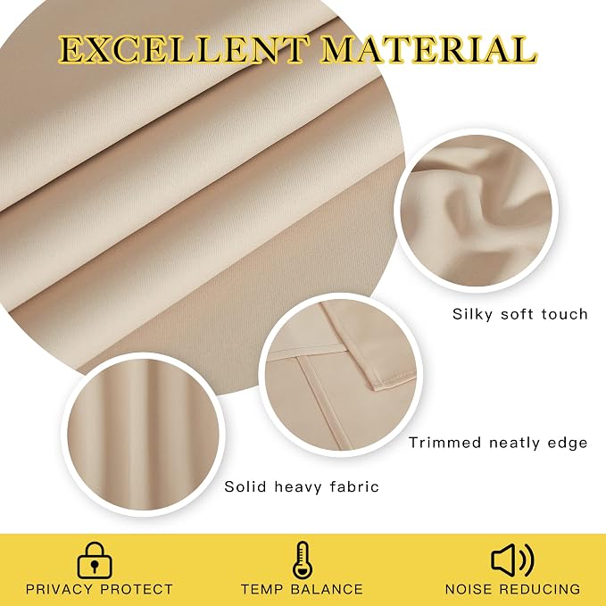 NICETOWN Blackout Living Room Curtain 63 inches Long - Image 4