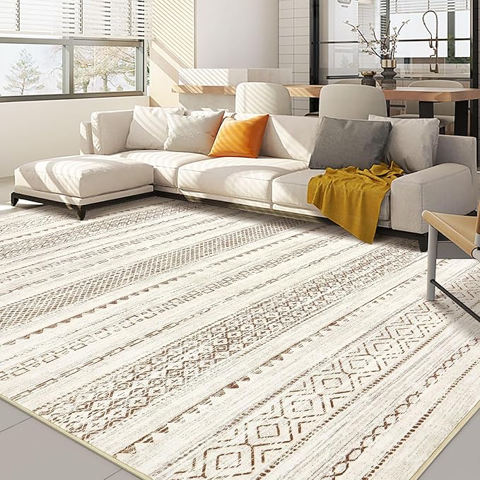 Nakagishi Boho 7x9 Area Rug Living Room Rugs Machine Washable Brown | Soft by NakagishiAreaRug