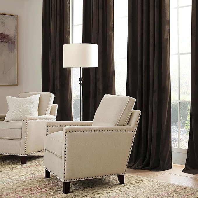 RYB HOME Brown Blackout Curtains 84 inches Long Velvet - Image 7