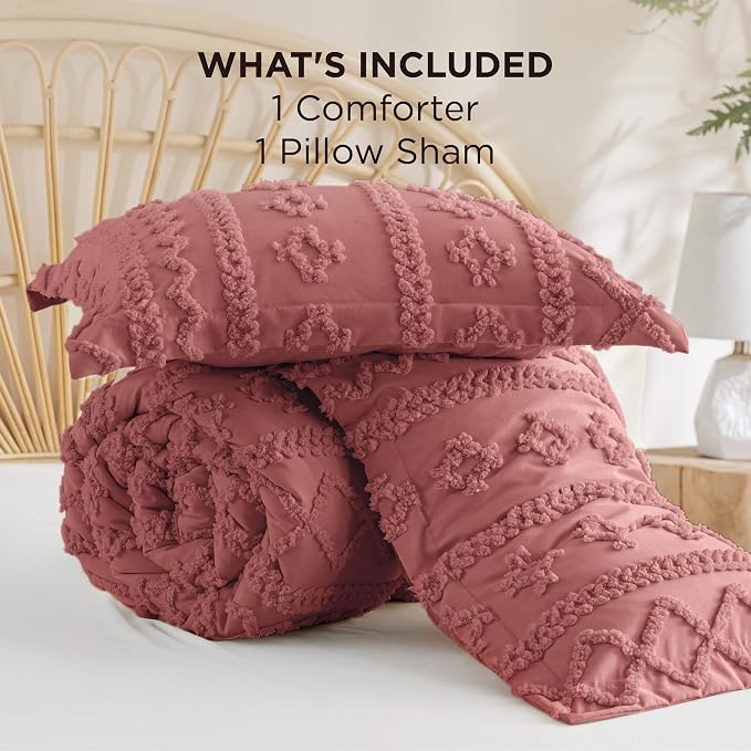 Bedsure Tufted Boho Comforter Set Twin Size - Image 6