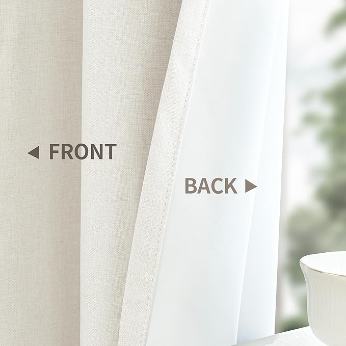YoungsTex Linen Blackout Curtains 63 Inch Length - Image 6