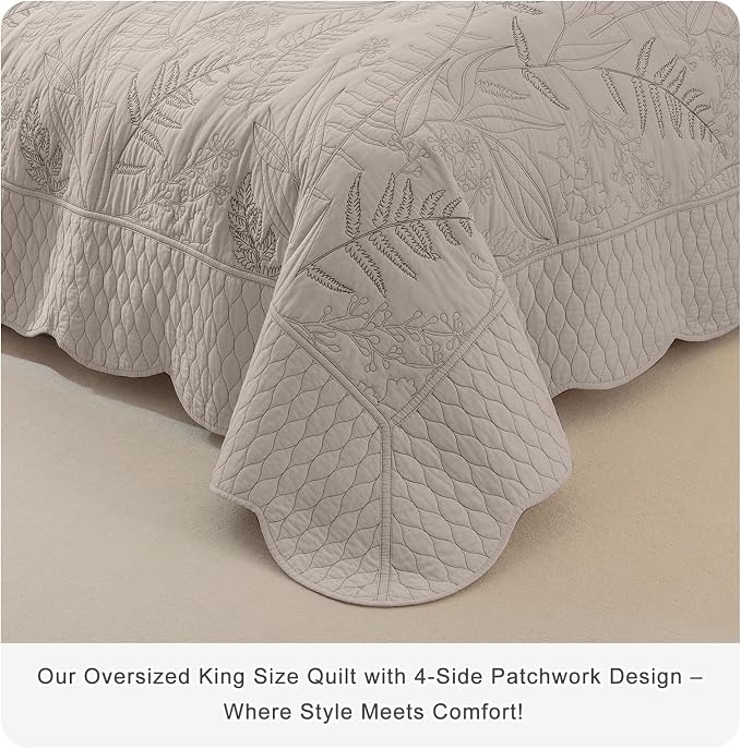 CozyTide Oversized King Bedspread 118"x106", Pre-Washed Cotton Oversized King - Image 8
