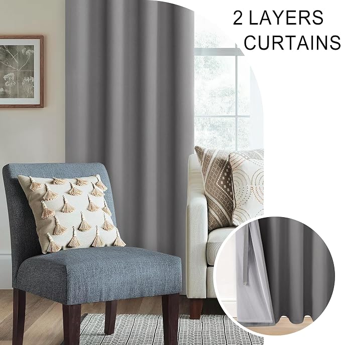 XWZO Total Blackout Curtains 63 Inches Long - Image 5