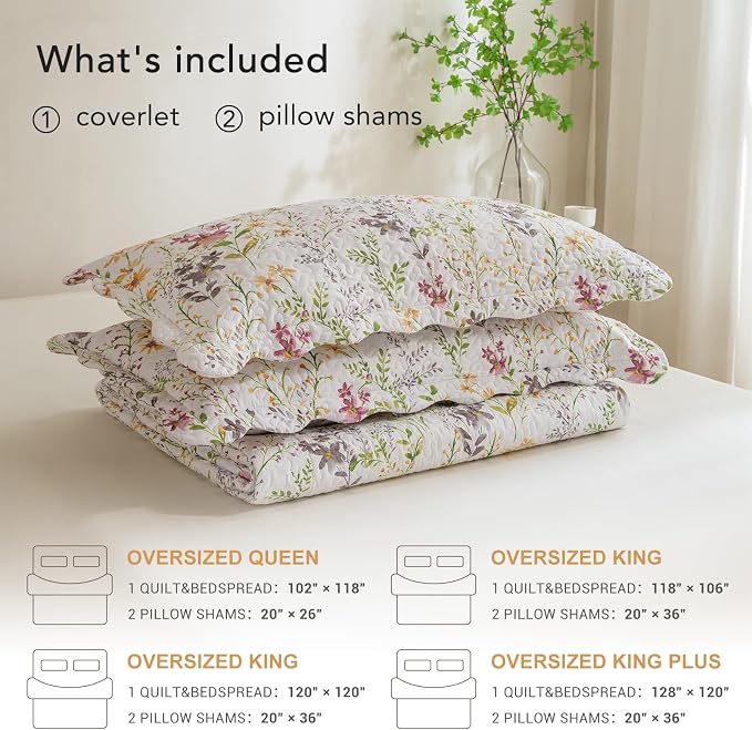 Lady Ann Cal King Bedspread 118x106, Vintage Floral Bedding Ultra Soft Coverlet - Image 6