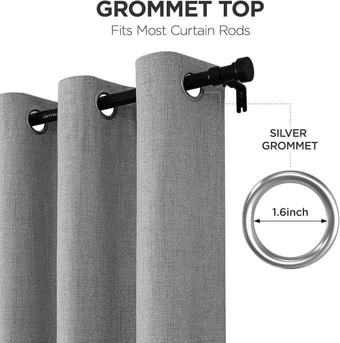 Joydeco Blackout Curtains 84 Inches Long 2 Panels Burg, Room Darkening Curtains - Image 5