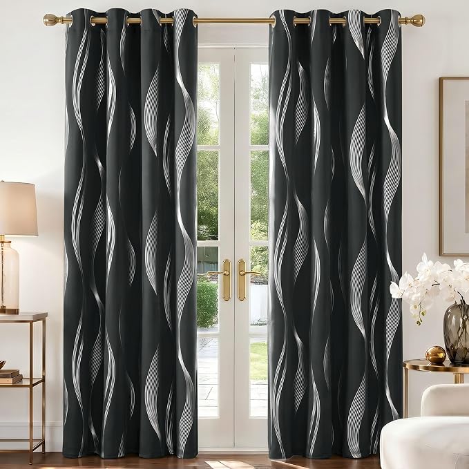 Deconovo Curtains for Living Room, Pattern Blackout Curtains 72 Inches Long | by Deconovo