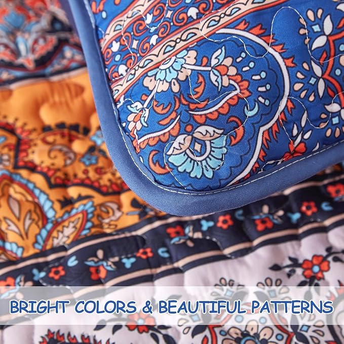 WONGS BEDDING Boho Quilt Set California King, Lightweight Microfiber Bed Decor - Image 6