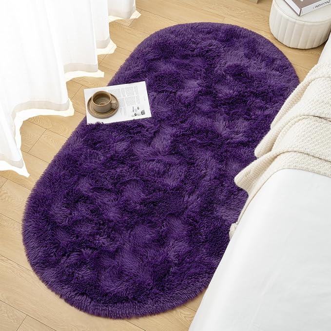 Goideal Fluffy Bedroom Rug, Small Oval Area Rugs, 2.6 x 5.3 Feet - Image 4