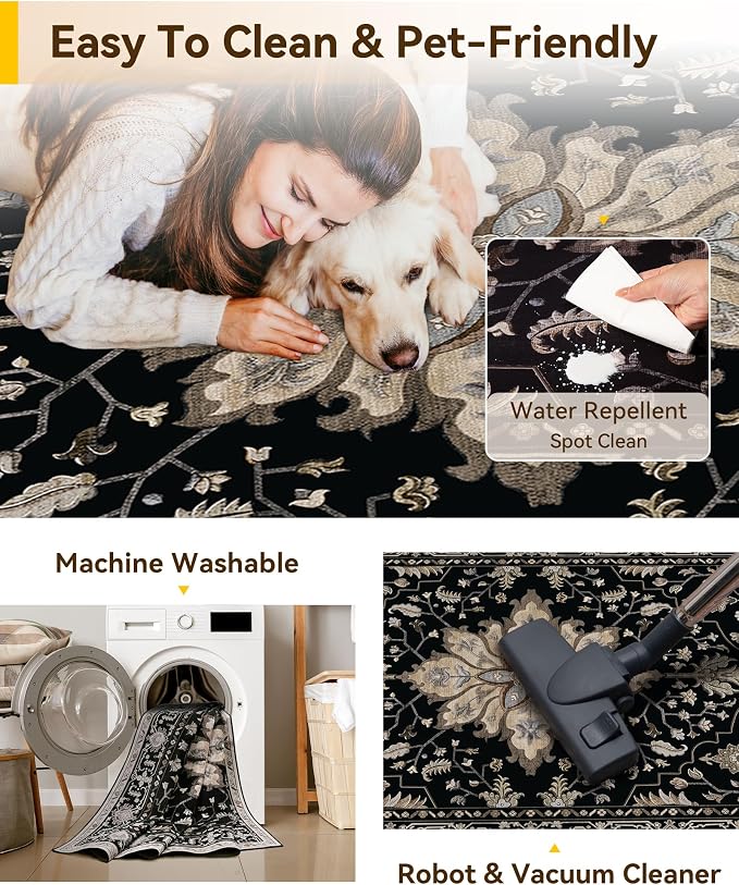 RELEANY Washable Area Rug, Runner 3'x12', Water Repellent, Pet Friendly - Image 4