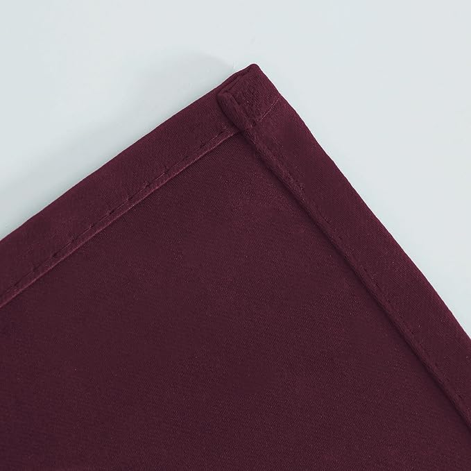 Blackout Curtains 66 x 84 inch/Burgundy Red Curtains Set of 2 Panels/Thermal - Image 8