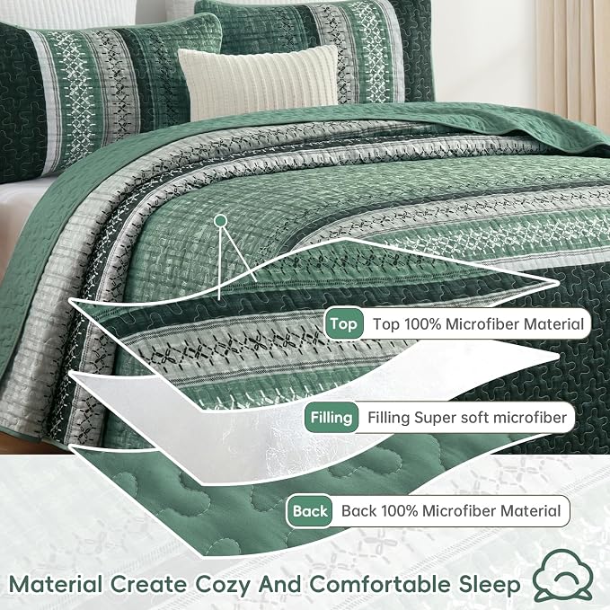 Cottolester Quilt Queen Size, All Seasons Microfiber Quilt Bedding Sets - Image 5