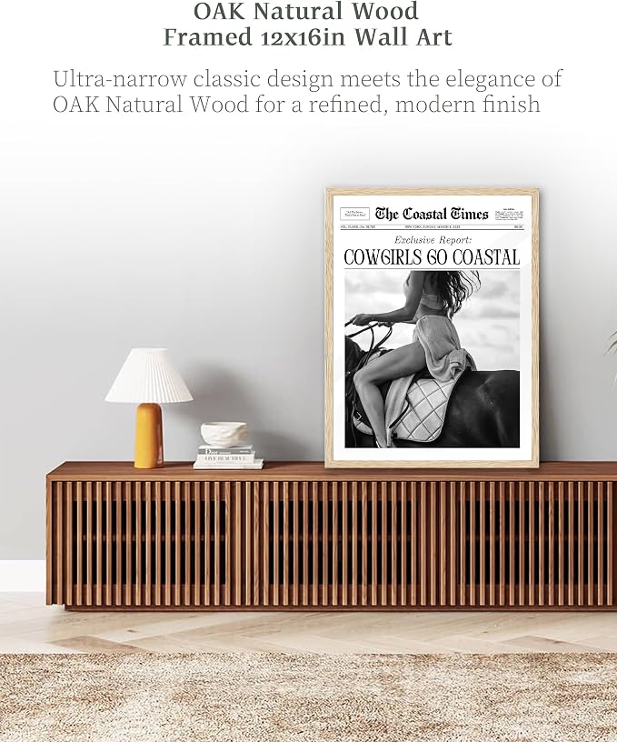 iHery 12x16in Cowgirls Go Coastal Unframed Newspaper Wall Art | Unframed Canvas - Image 5