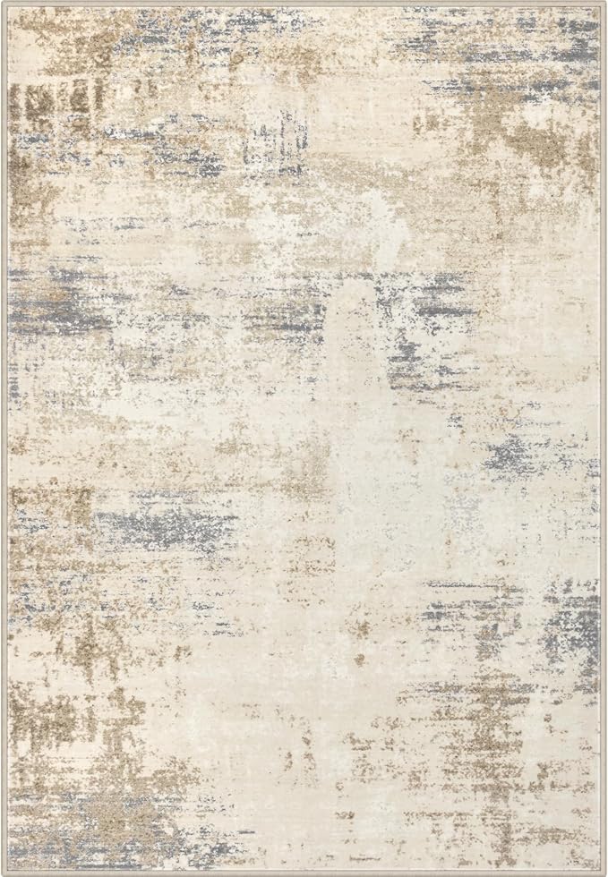 Area Rug Living Room: 3x5 Modern Washable Soft Carpet Beige Brown | by FXRHLP