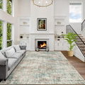 4x6 Area Rugs for Living Room: Washable Abstract Multi Color Badroom Carpet | by GENTDRIZZ