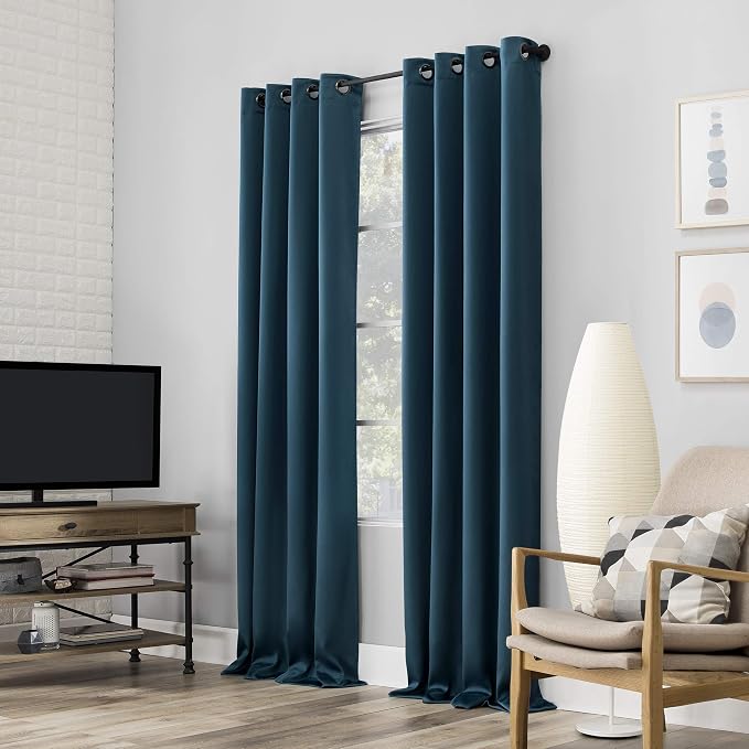 Sun Zero Nordic 2-pack Theater Grade Extreme 100% Blackout Grommet Curtain by SunZero%E2%84%A2