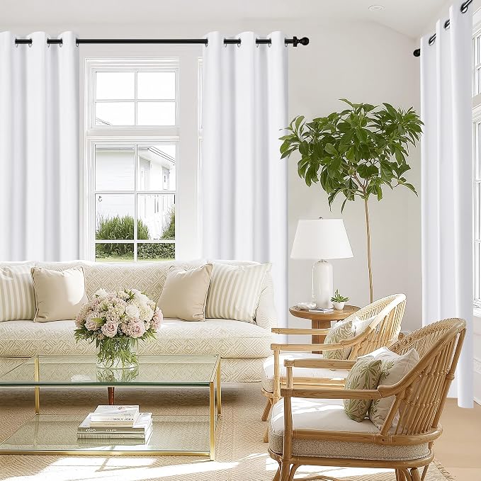 NICETOWN White Blackout Curtains W52 x L95 2 Panels, Grommet Full Blackout - Image 8