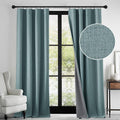 RYB HOME 100% Blackout Linen Textured Curtains 90 inches Long, Thermal by RYBHOME