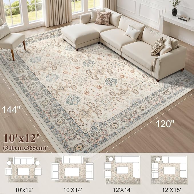 cotiled 10x12 Area Rug for Living Room, Traditional, Dining Room, and Home - Image 9