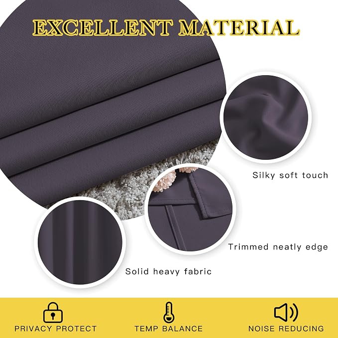 NICETOWN Bedroom Blackout Curtains and Drapes 54" L - Image 3