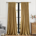 Luxury Gold Velvet Curtains 108 inch Length by PRIMROSE