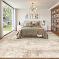 8x10 Area Rugs for Living Room, Large Washable Rug Non Slip Beige | Soft Thin & by Valenrug