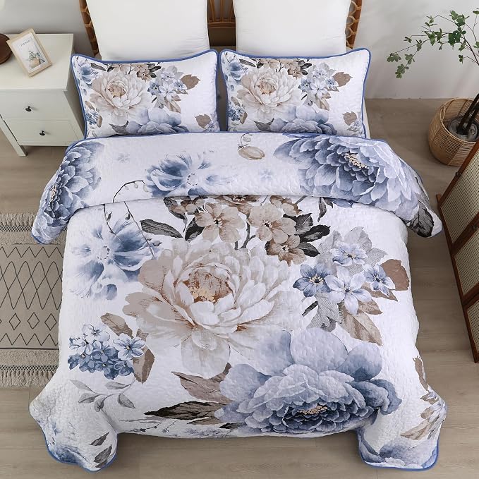 WONGS BEDDING Quilt Queen Size, Soft Microfiber Lightweight Bedspread Bedding - Image 2