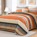 Dobuyly Striped Quilt King Size, Boho Orange Lightweight Bedspread Bedding | by Dobuyly