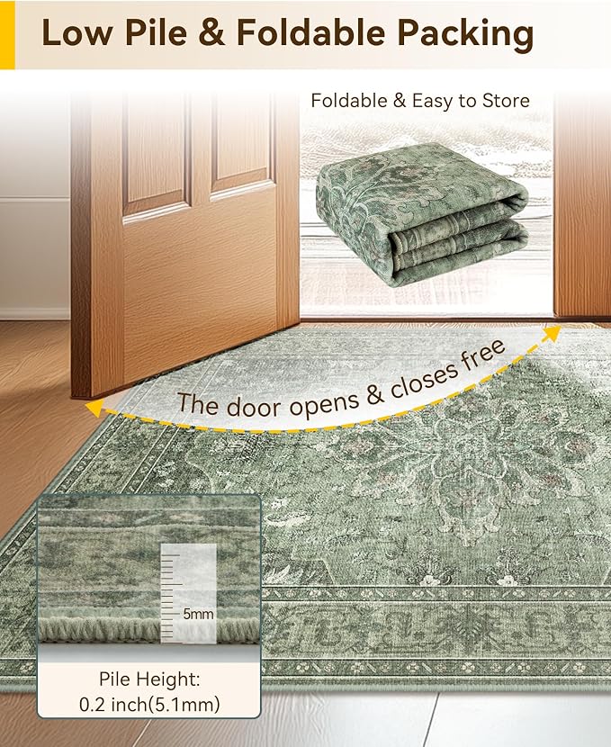RELEANY Washable Area Rug, Runner 3'x9', Water Repellent, Pet Friendly - Image 4