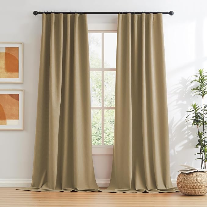 102 Inch Linen Blackout Curtains - Image 2