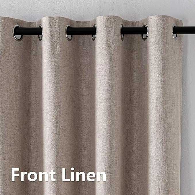 IGEMAEVE Blackout Curtains for Bedroom Grommet Light Beige 100" W x 84" L | - Image 2