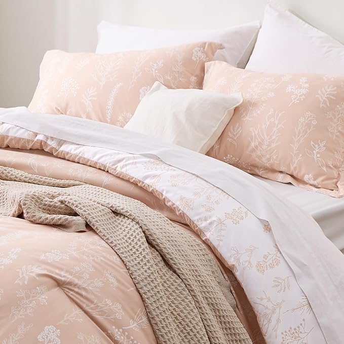 Bedsure Blush Pink King Comforter Set - Image 3