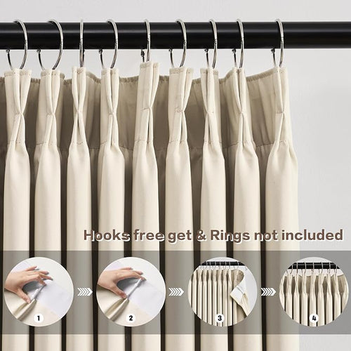 100 Inch Long Pleated Curtains 2 Panels, Memory Trained Pinch Pleat Window - Image 2