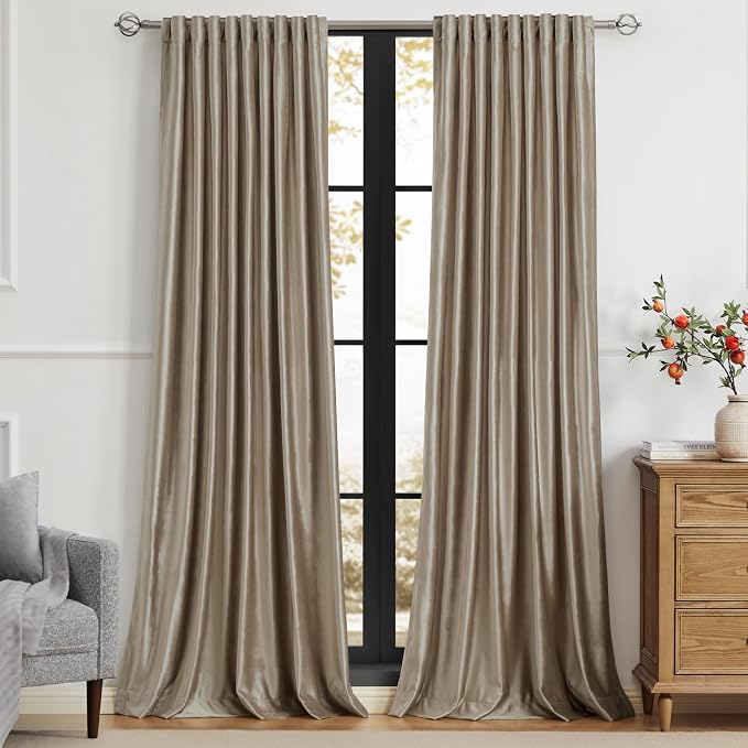 PRIMROSE Taupe Curtains 120 inch by PRIMROSE
